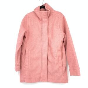 Lands End Boucle City Pea Coat Womens Size Medium Light Pink